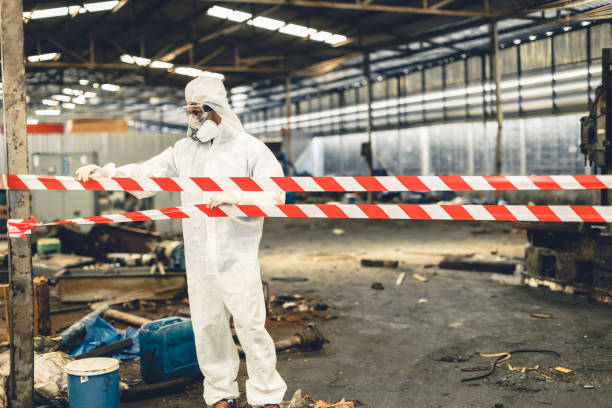 Professional Biohazard technician working in Marne, MI